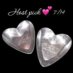 Silver Aluminum Metal LOVE Heart Decor Trinket dish Home Decoration